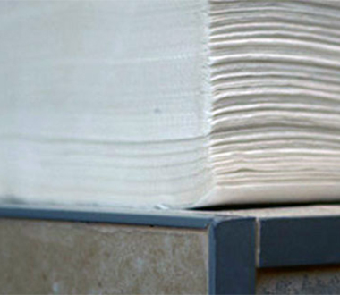 Folded toilet paper saves the space and money